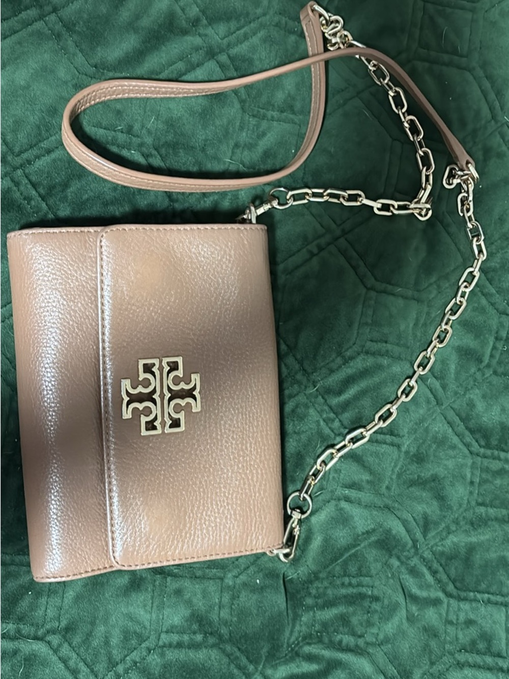 Tory Burch Beige/Tan Leather Chain Crossbody Wallet - Picture 6 of 6